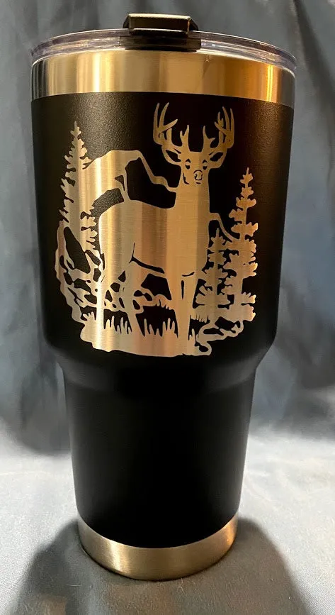 30oz Deer Tumbler Design with 1 name.