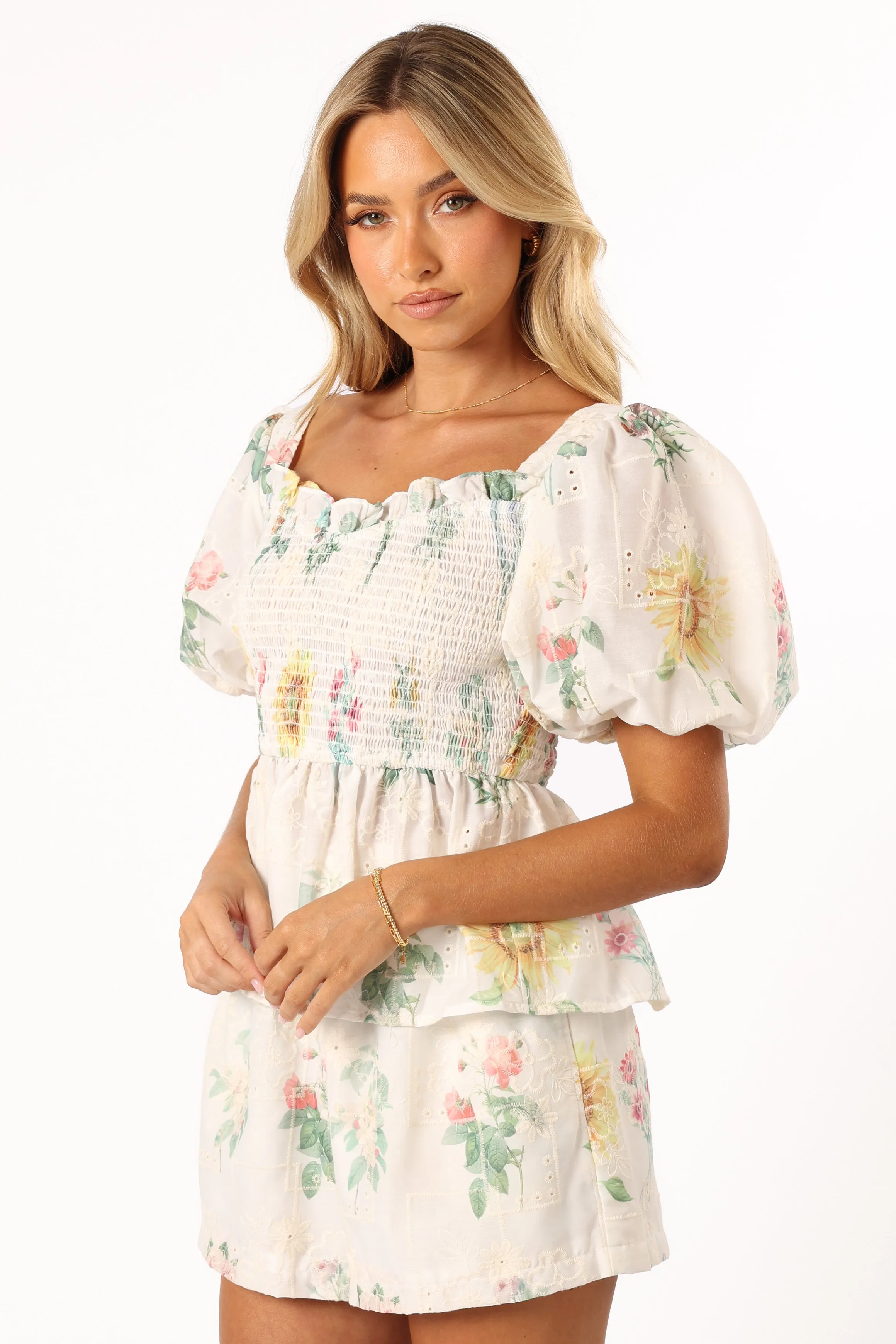 Amalie Top - White Floral