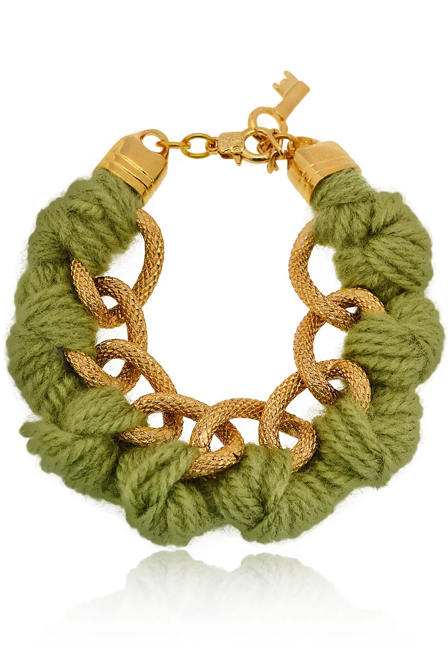 BEHIND THE ROPES LAURITA Pistachio Cotton Cords Bracelet