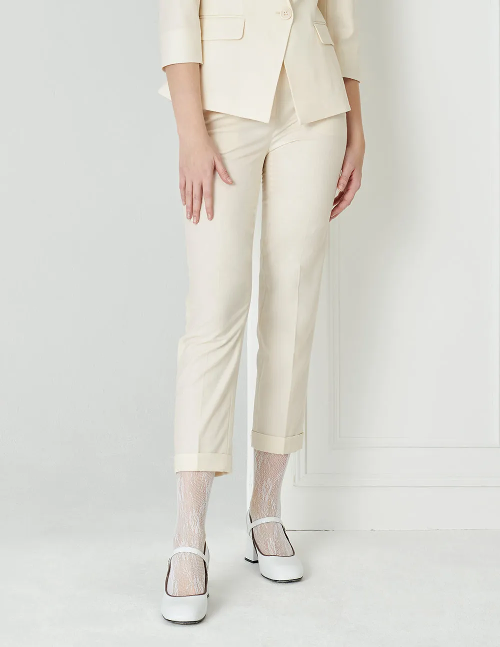 BORA AKSU Simple Cuffed Slim-Fit Trousers