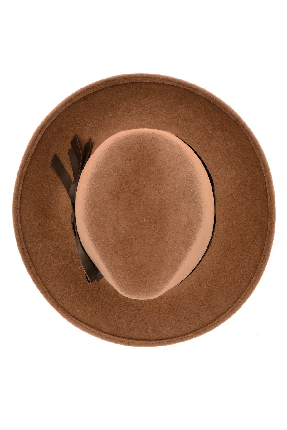 CLARA Camel Wool Fedora Hat