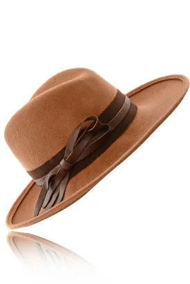 CLARA Camel Wool Fedora Hat