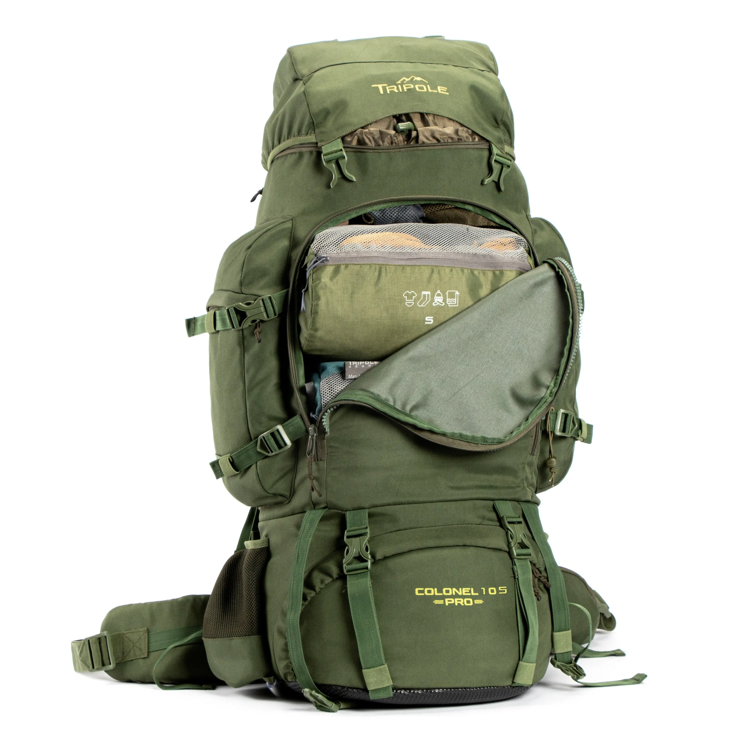 Colonel Pro 105 L Rucksack With Organizer Pack Army Green