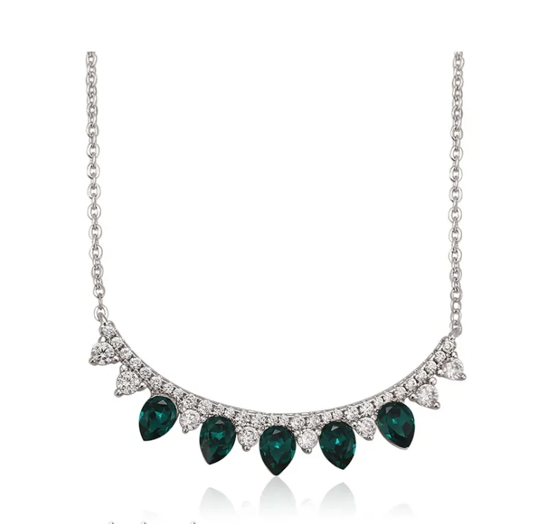 Crystal Bib Multi Teardrop Necklace