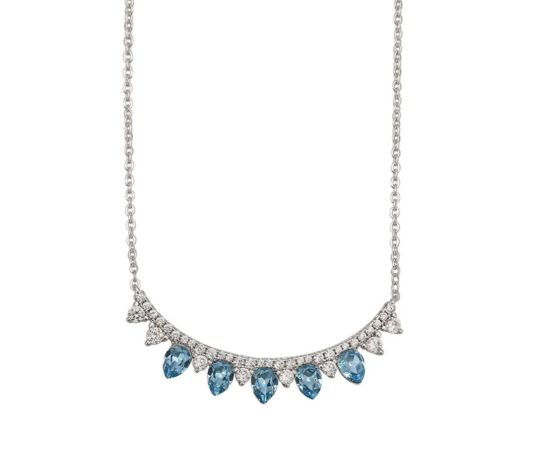 Crystal Bib Multi Teardrop Necklace