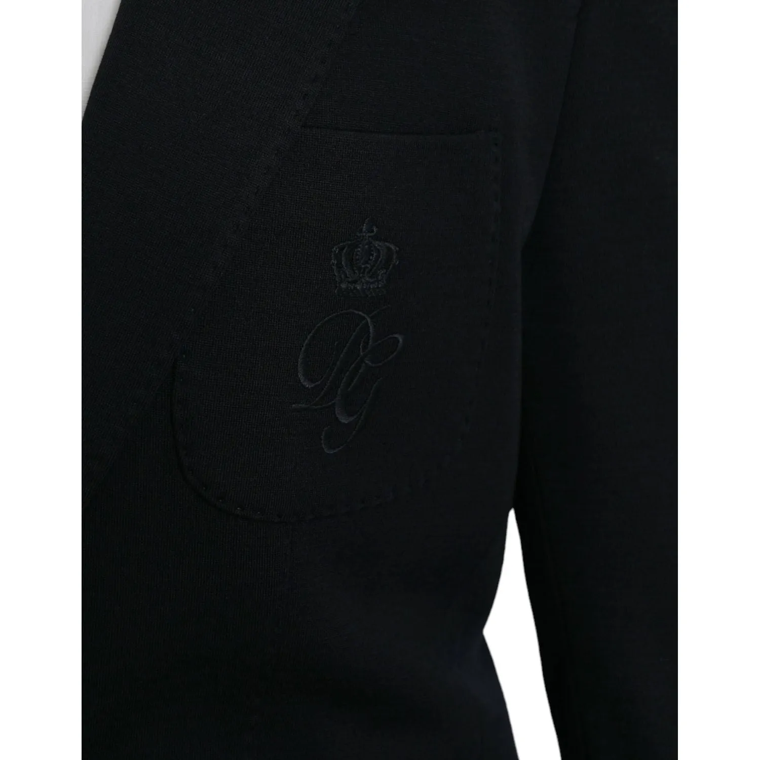 Dolce & Gabbana Black Wool Notch Single Breasted Coat Blazer