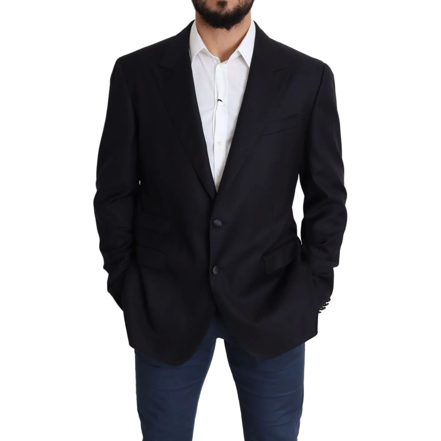 Dolce & Gabbana Elegant Black Virgin Wool Men's Blazer