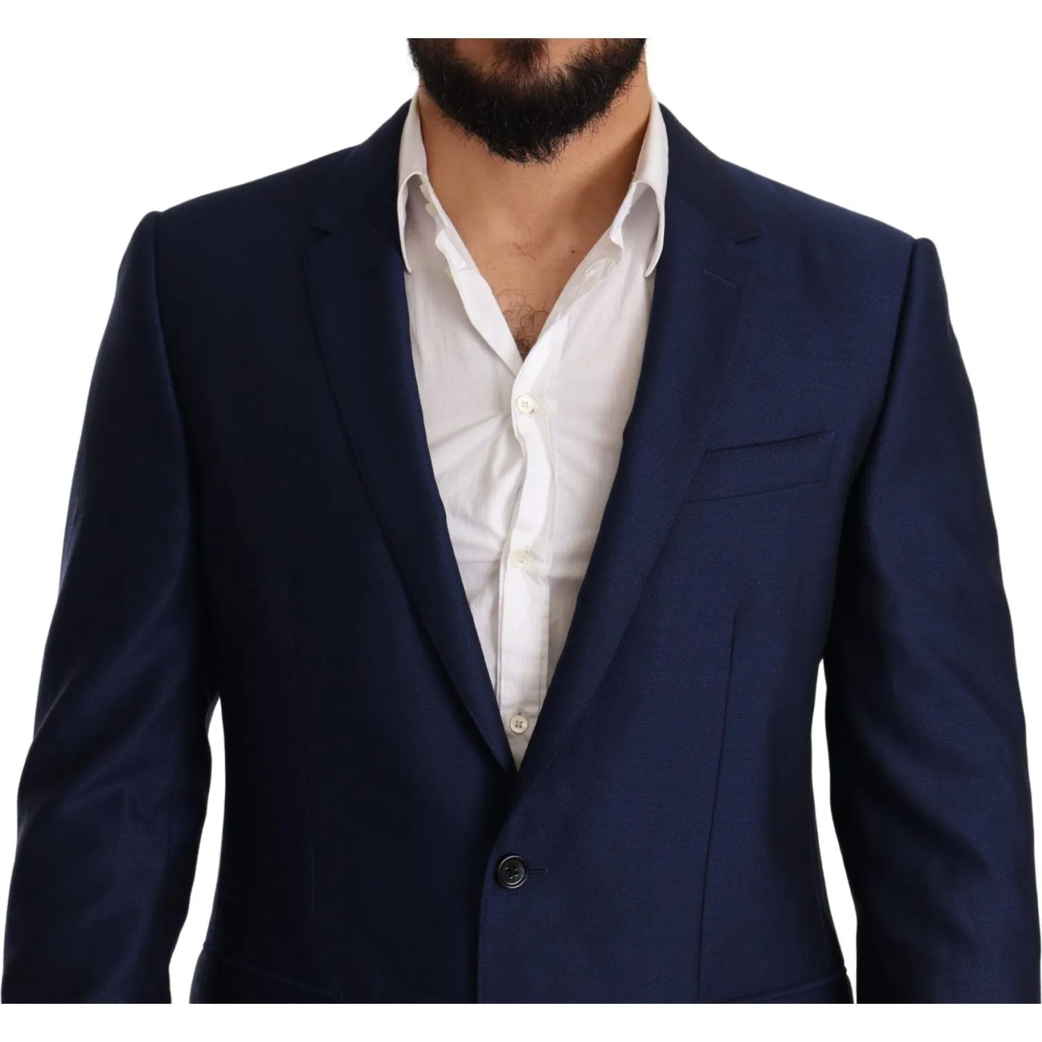 Dolce & Gabbana Elegant Blue Virgin Wool Martini Blazer