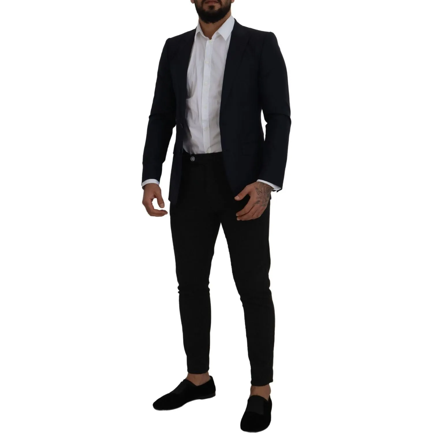 Dolce & Gabbana Elegant Single Breasted Wool Silk Blazer