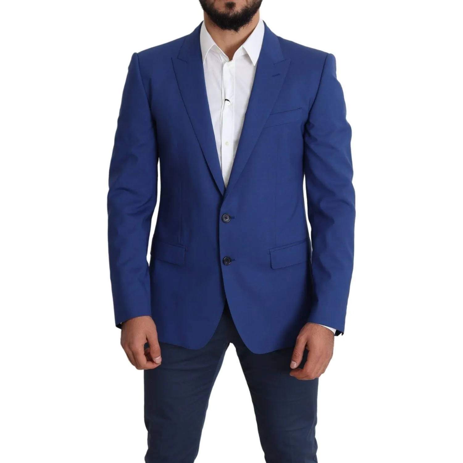 Dolce & Gabbana Exquisite Blue Wool Martini Blazer Jacket