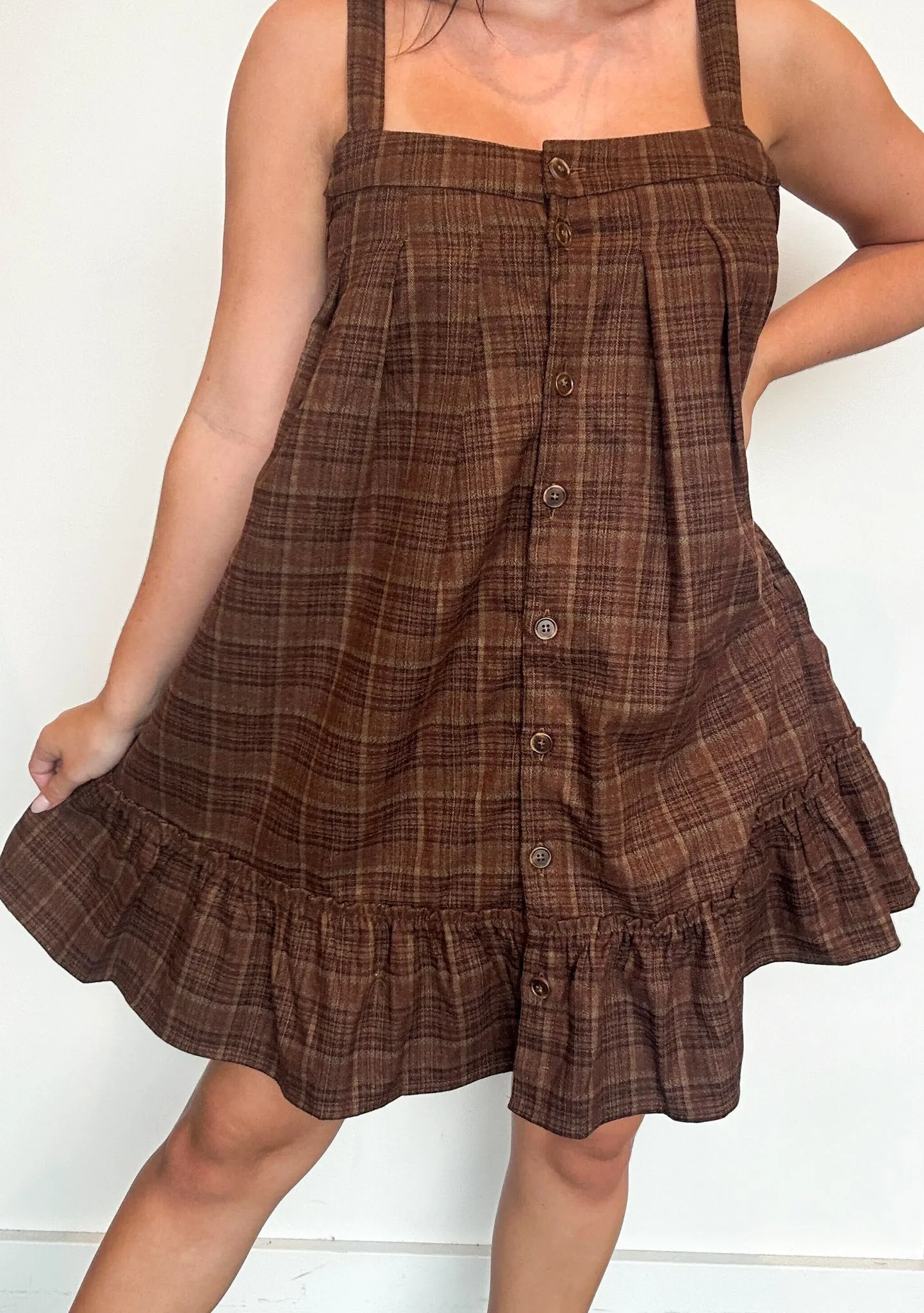 Fall Breeze Plaid Dress