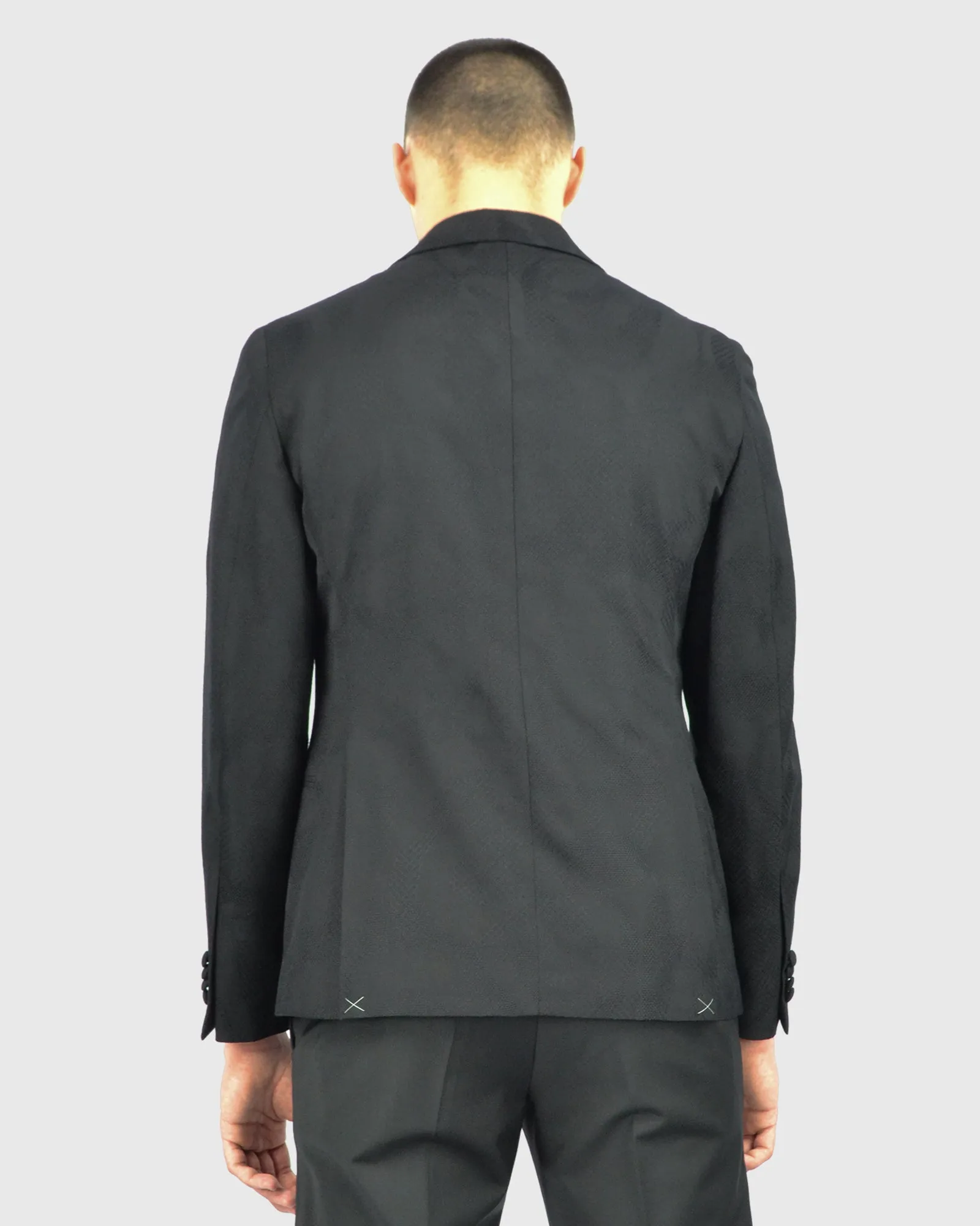 FRANCKINO SARTORIA FSS24 1B.SB JAQUARD-1 BLK NEAPOLITAN JACKET