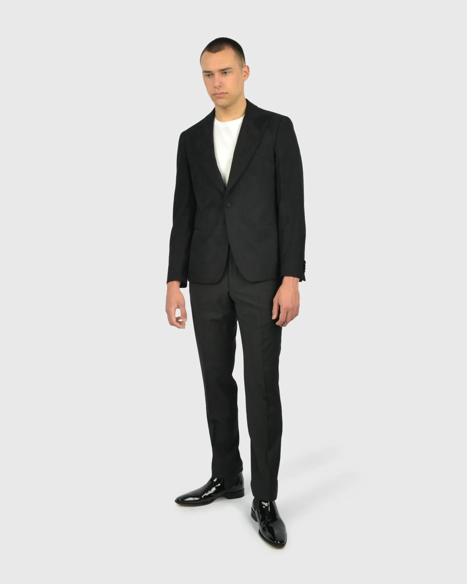 FRANCKINO SARTORIA FSS24 1B.SB JAQUARD-1 BLK NEAPOLITAN JACKET