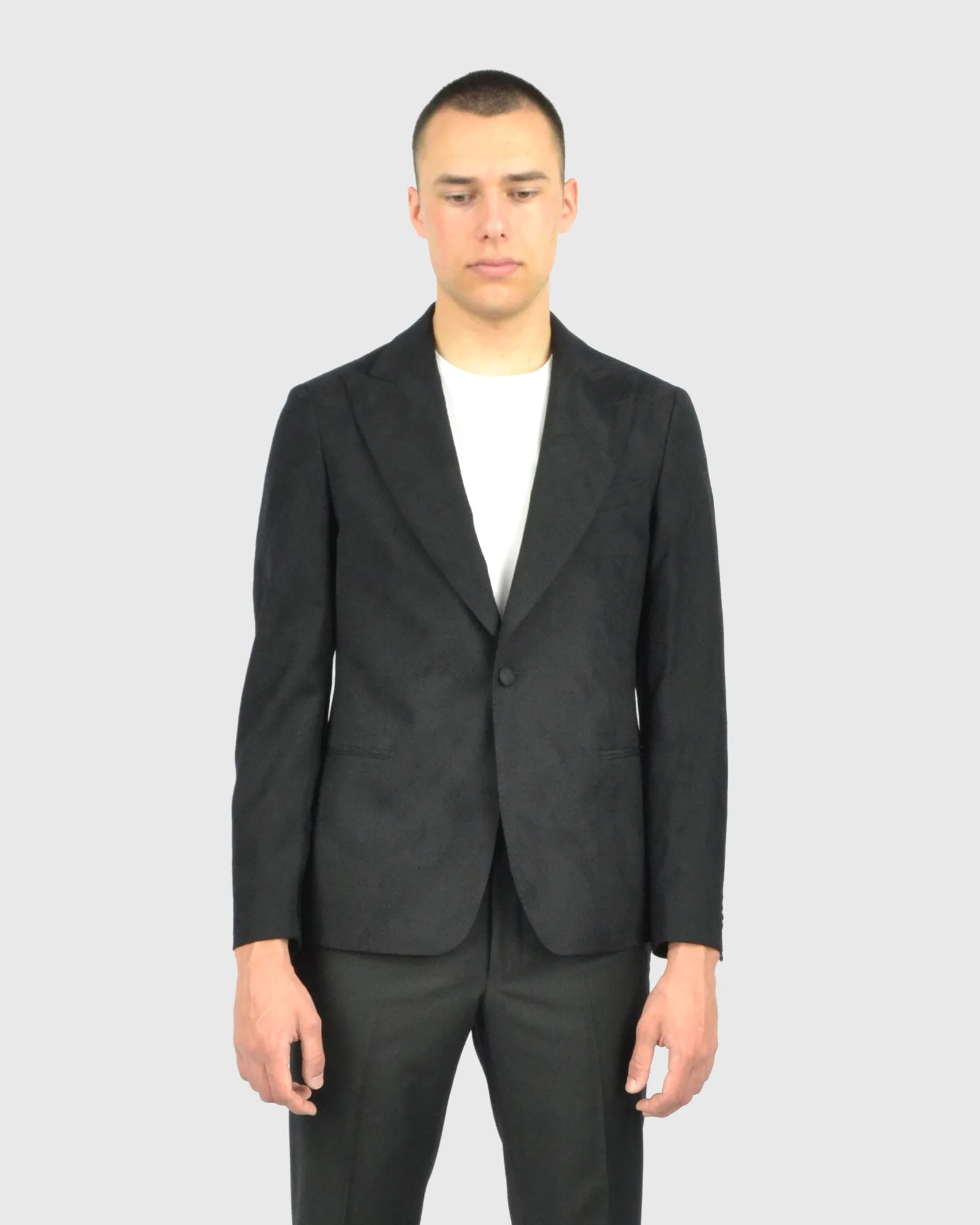 FRANCKINO SARTORIA FSS24 1B.SB JAQUARD-1 BLK NEAPOLITAN JACKET