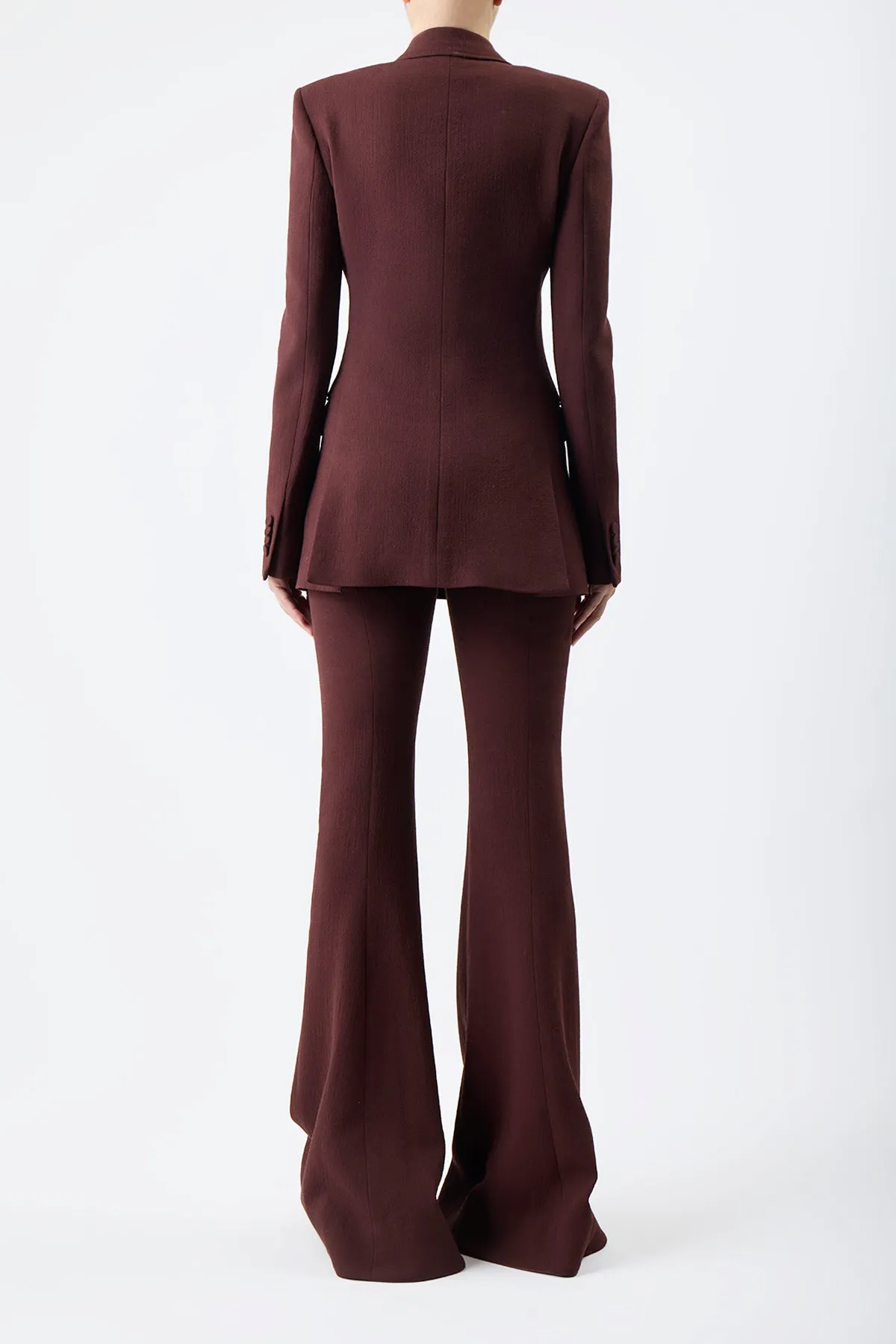 Gavin Blazer in Deep Bordeaux Virgin Wool Crepe