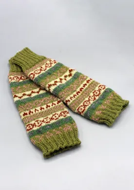 Green Woolen Knee High Legwarmers