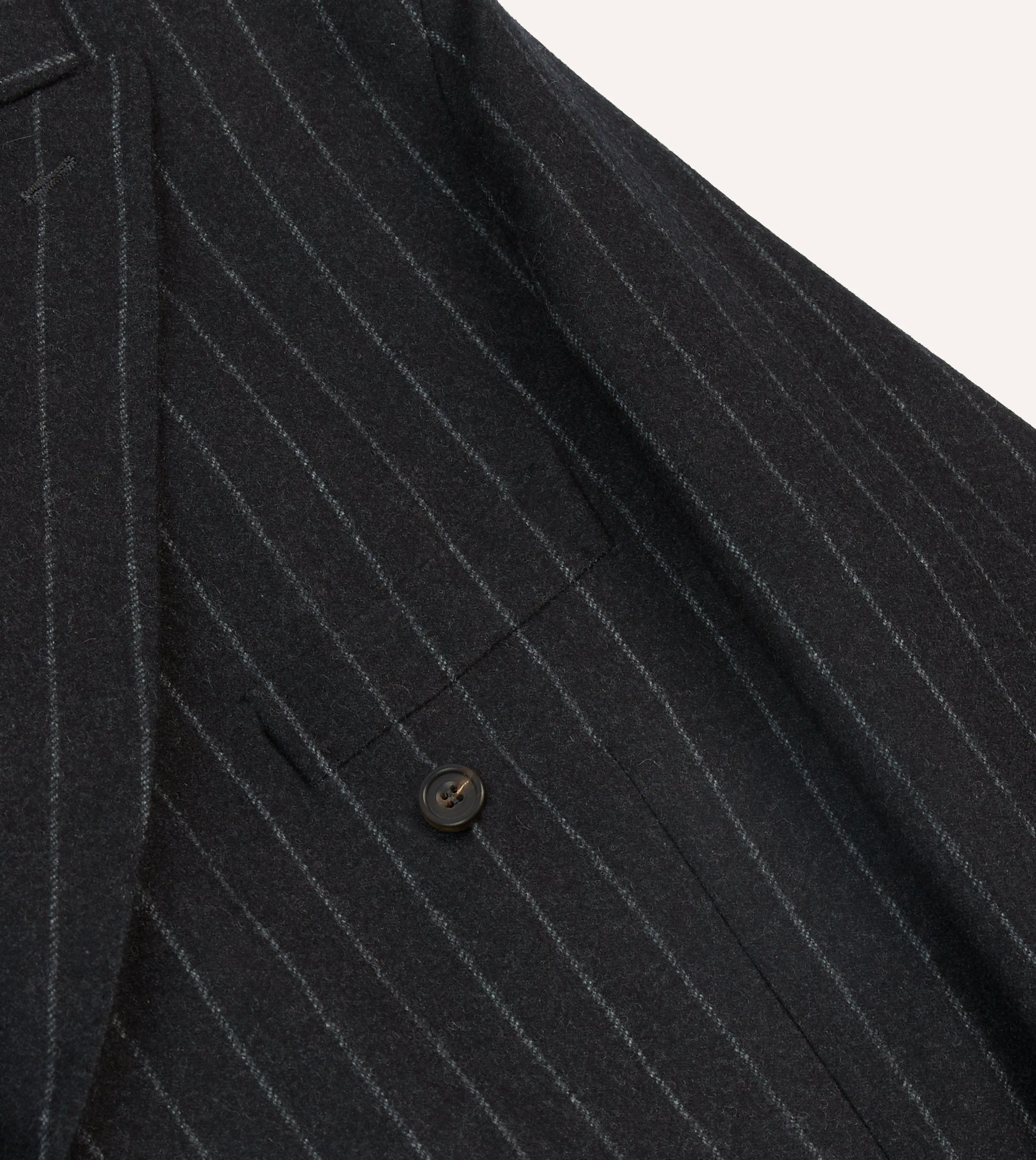 Grey Chalkstripe Wool Double-Breasted Tailored Jacket