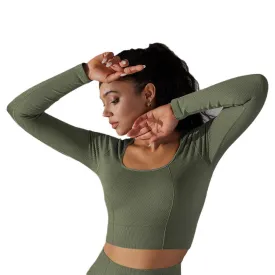 Hailey Long Sleeve Active Wear Set Top (10 Colors)