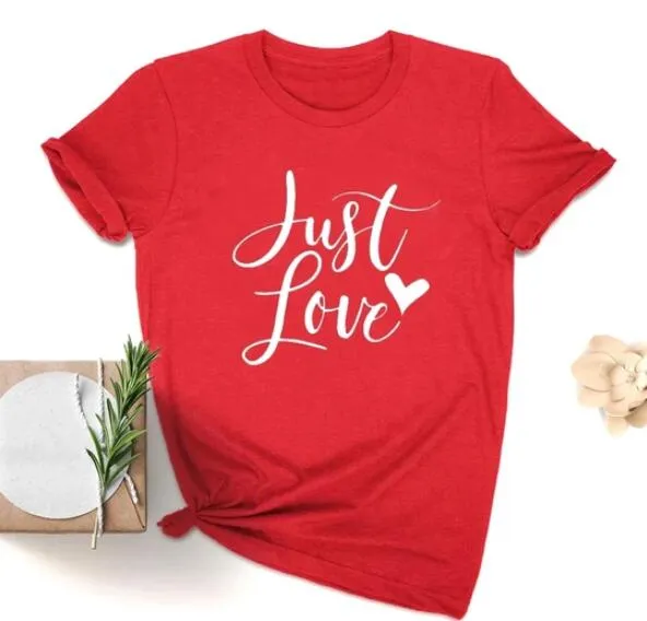 Just Love Heart Stylish Cotton Christian Statement Shirt