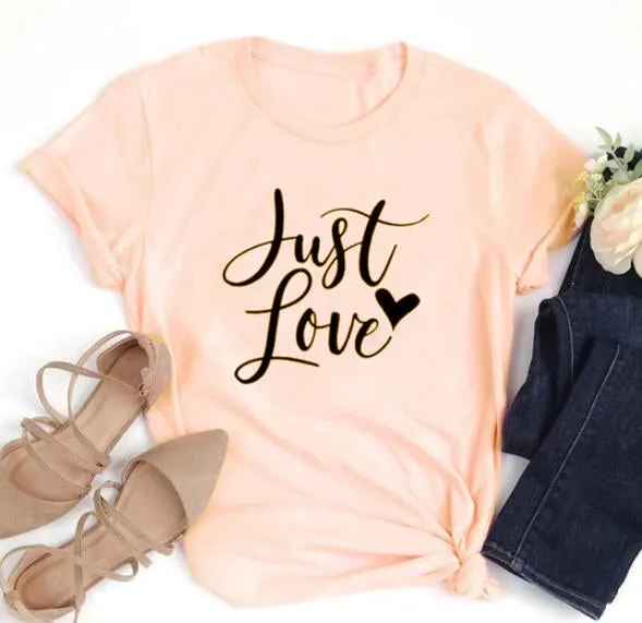 Just Love Heart Stylish Cotton Christian Statement Shirt