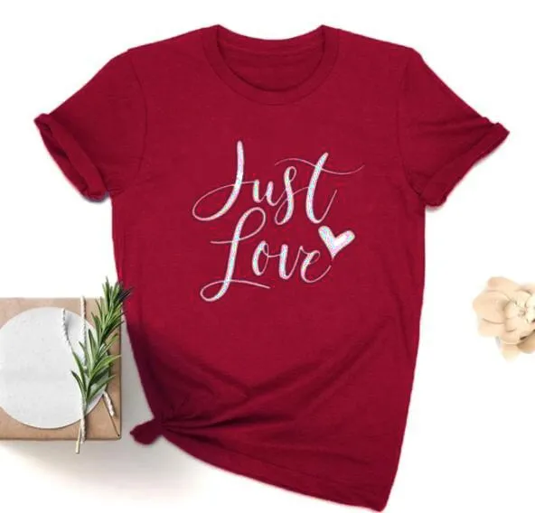 Just Love Heart Stylish Cotton Christian Statement Shirt