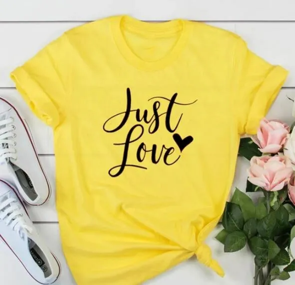 Just Love Heart Stylish Cotton Christian Statement Shirt