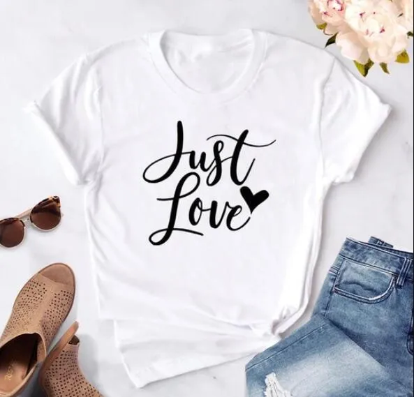 Just Love Heart Stylish Cotton Christian Statement Shirt