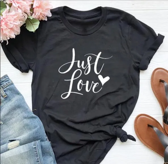 Just Love Heart Stylish Cotton Christian Statement Shirt