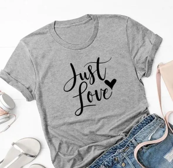 Just Love Heart Stylish Cotton Christian Statement Shirt