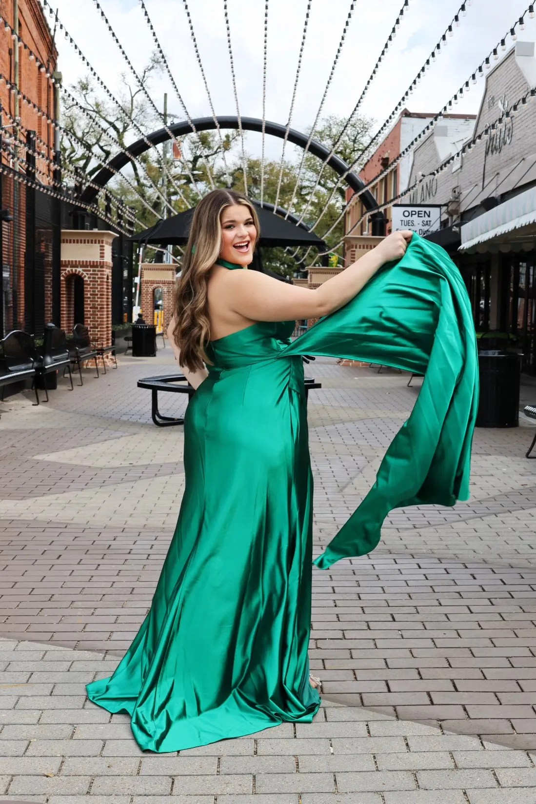 Kailey Halter Satin Gown