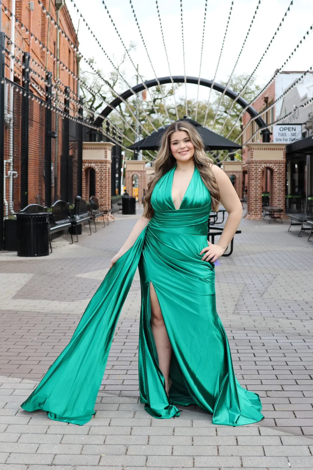 Kailey Halter Satin Gown