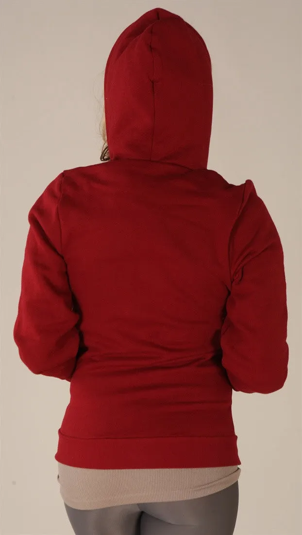 Kinkate Unisex Zip Up Hoodie Cranberry