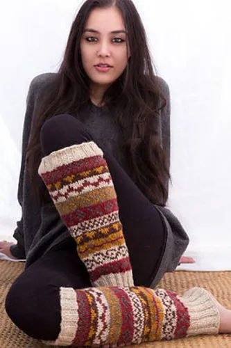 Maroon Knee High Woolen Legwarmers