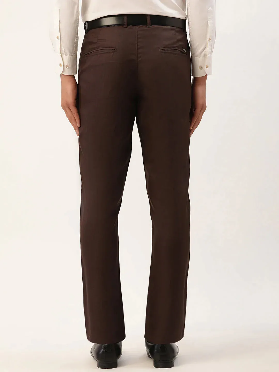 Men'S Coffee Checked Formal Trousers