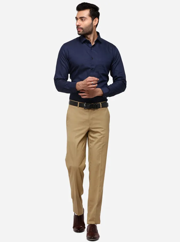 Navy Blue Dobby Slim Fit Formal Shirt | Greenfibre