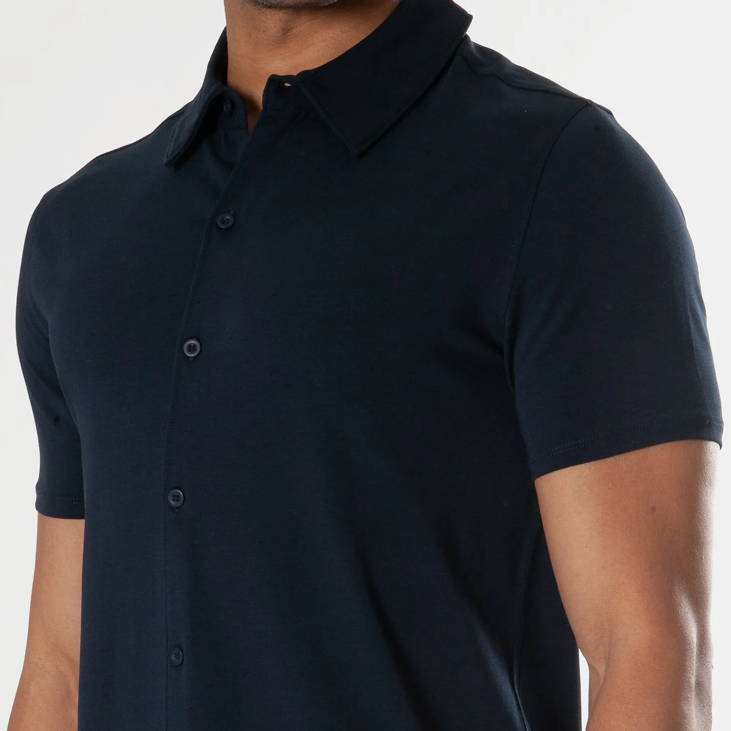 Navy Short Sleeve Knit Shirt