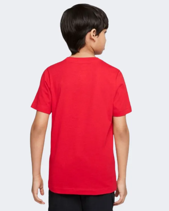 Nike Sportswear Core Brandmark Boys Lifestyle T-Shirt Red Do1822-657