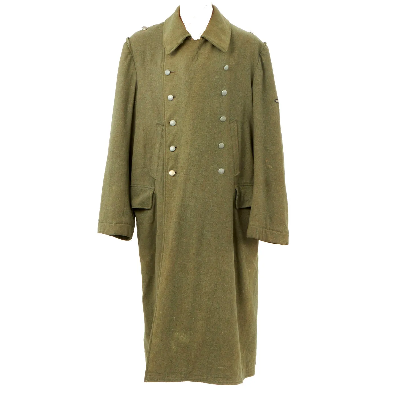 Original German WWII Wool SS M40 Greatcoat with "Hammerhead" Sleeve Eagle - Schutzstaffel