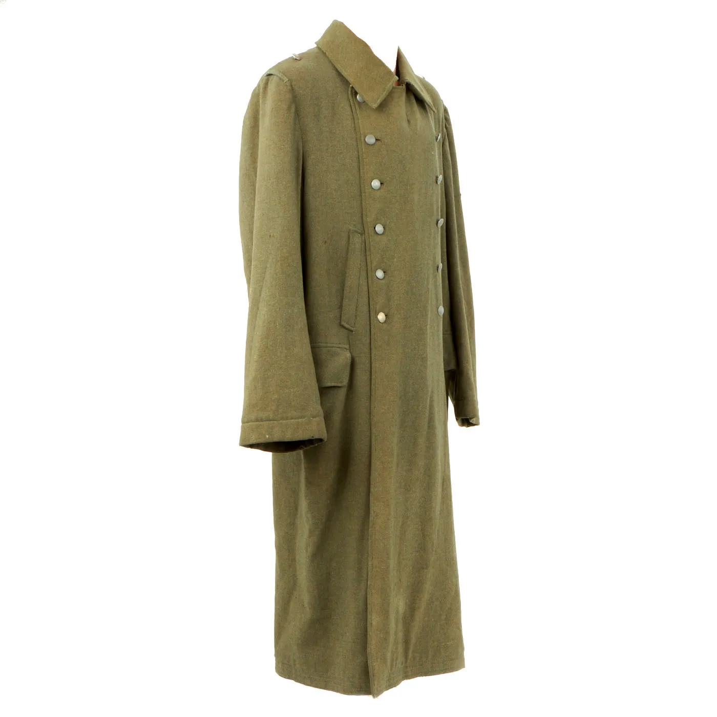 Original German WWII Wool SS M40 Greatcoat with "Hammerhead" Sleeve Eagle - Schutzstaffel