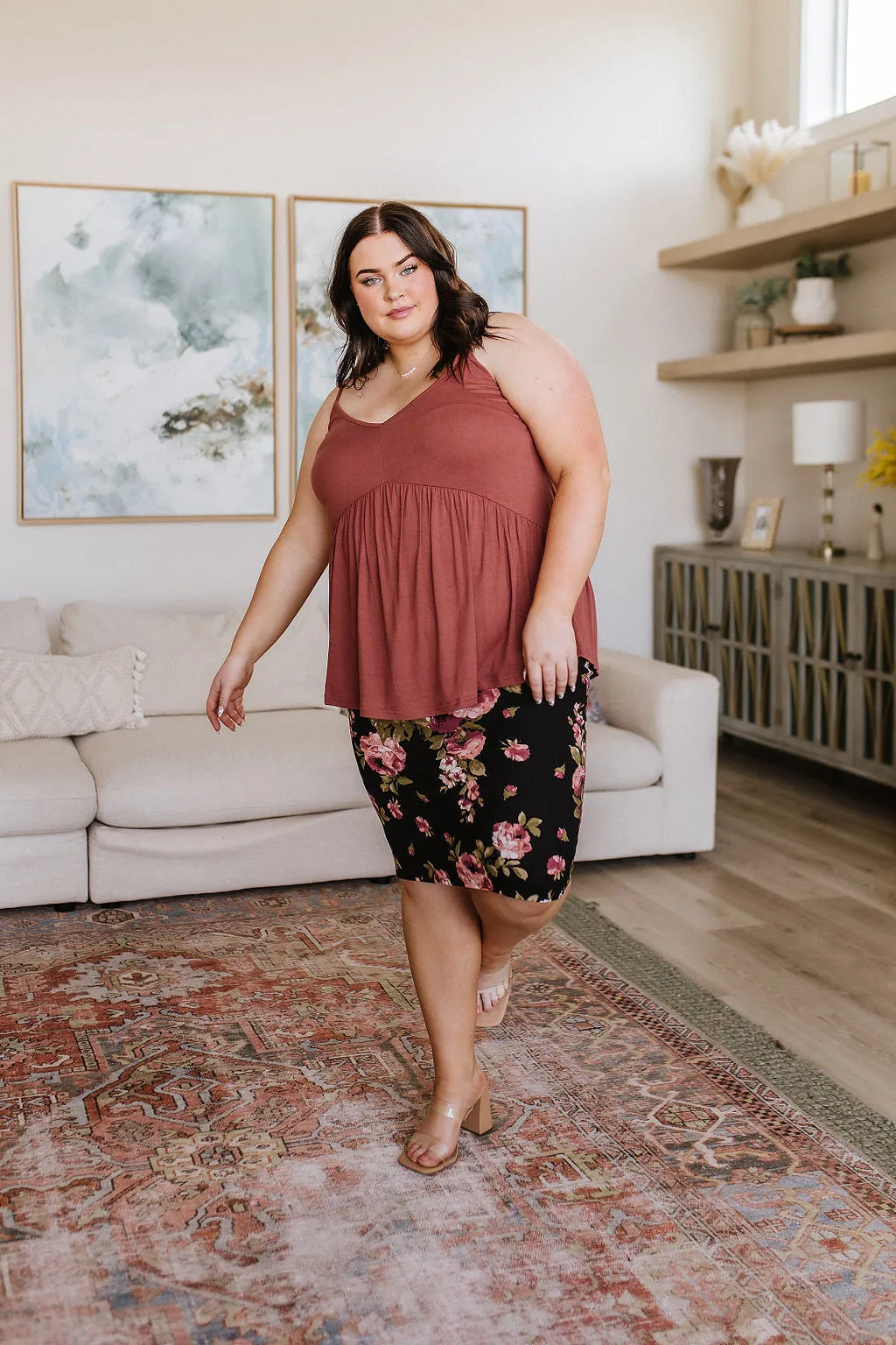 Perfectly Pristine Floral Pencil Skirt