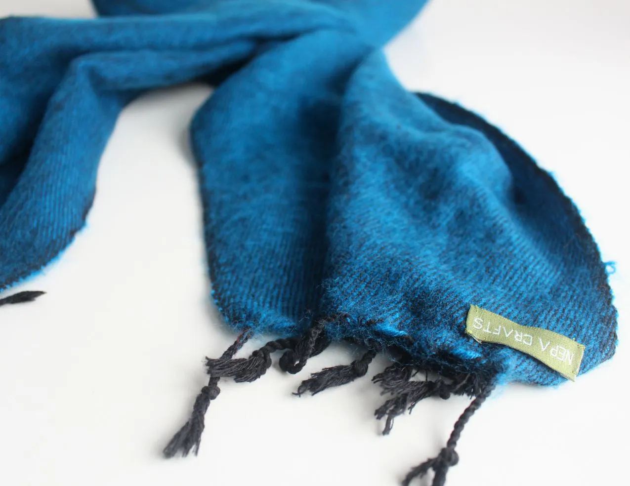 Petrol Blue Three Ply Woolen Muffler