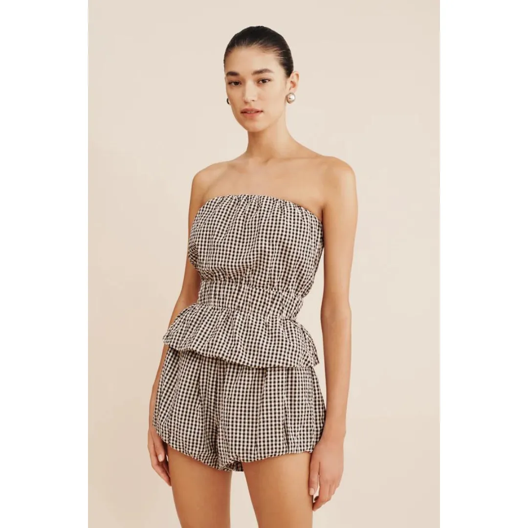 POSSE Aurelia Strapless Top, Gingham