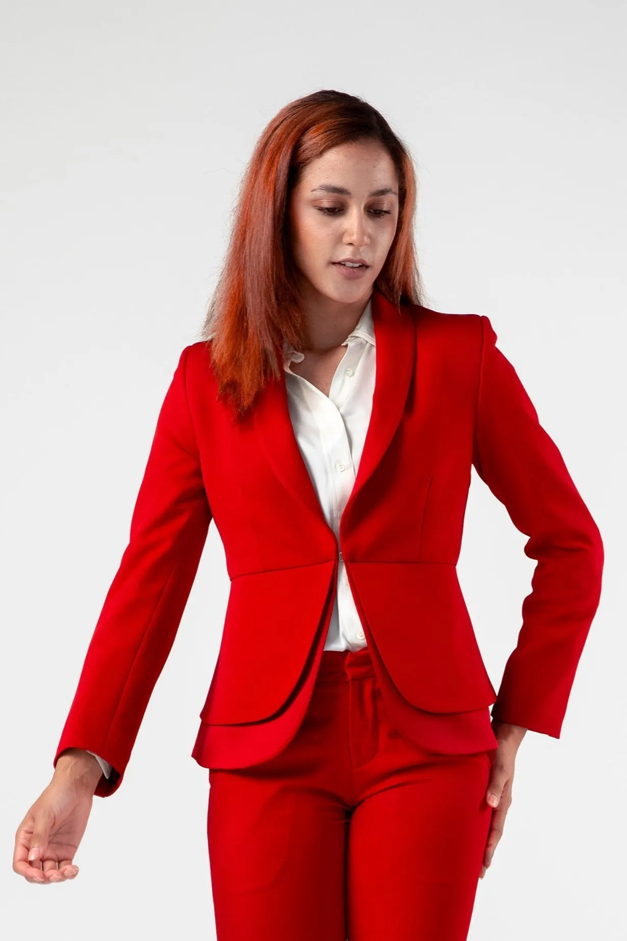 Prestige Peplum Jacket with Satin block