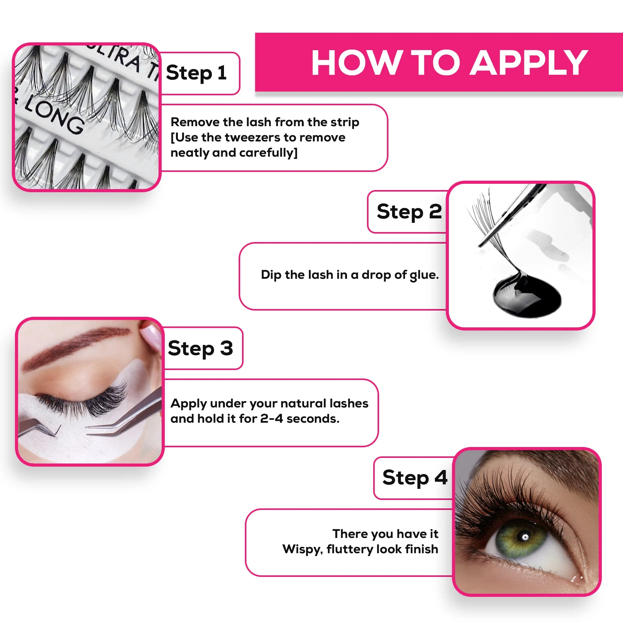 Professional Individual Ultra Thick Lashes, 7 Ply Flare Black, Knot Free & Long For Intense Volume (BF1006-Long)