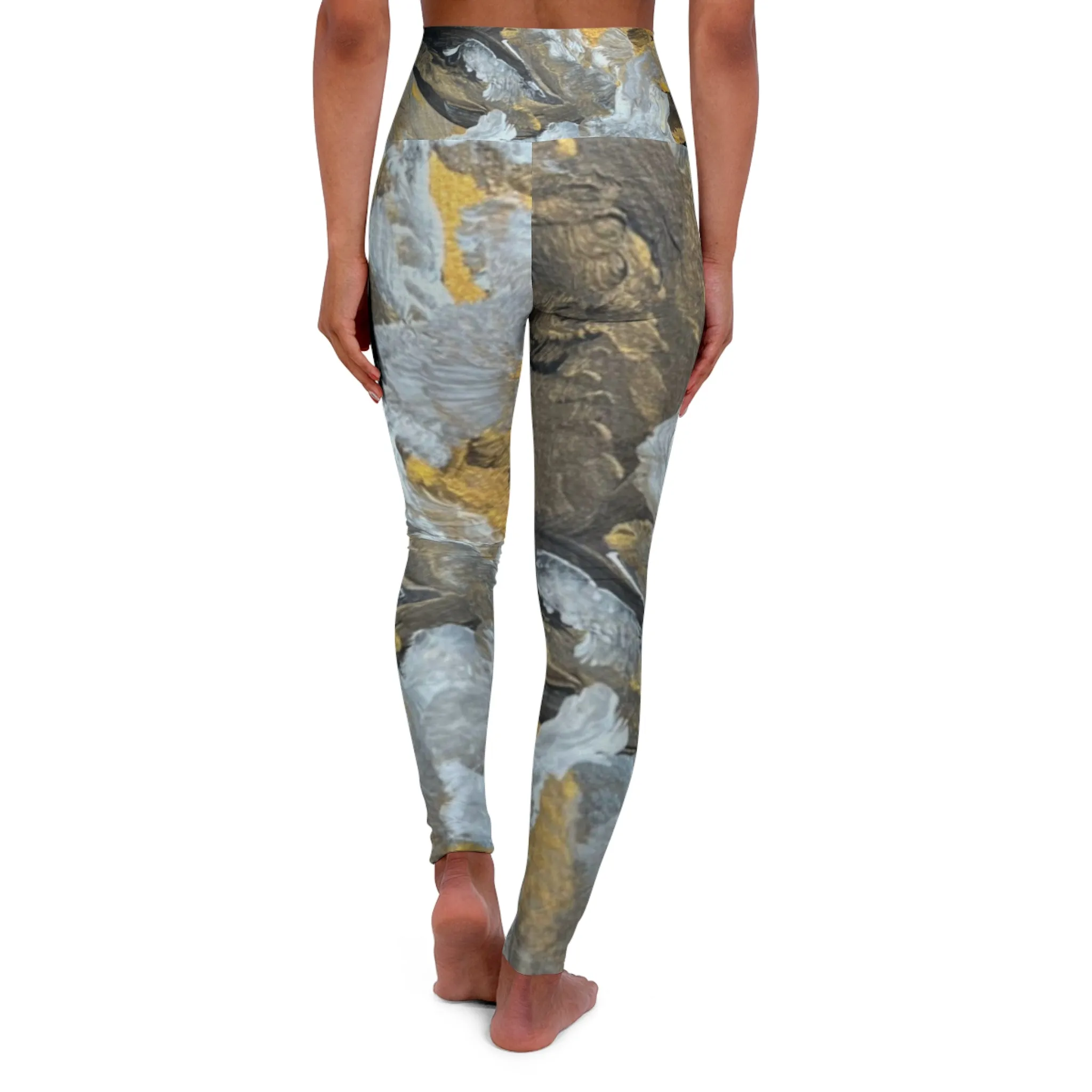 "Strength" Abstract-  High Waisted Yoga Leggings