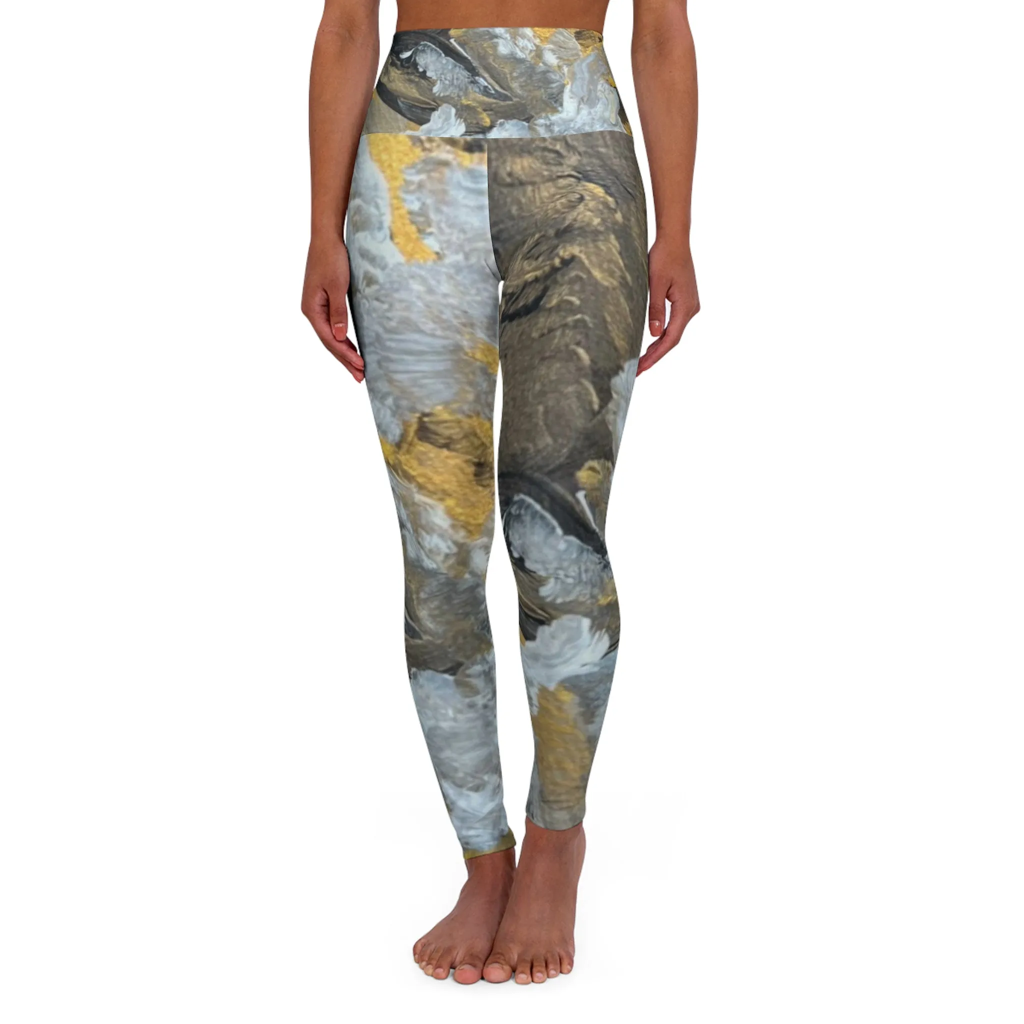 "Strength" Abstract-  High Waisted Yoga Leggings