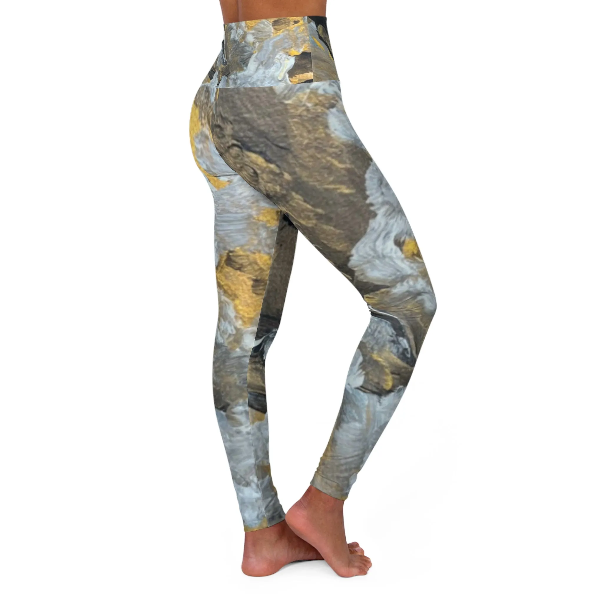 "Strength" Abstract-  High Waisted Yoga Leggings