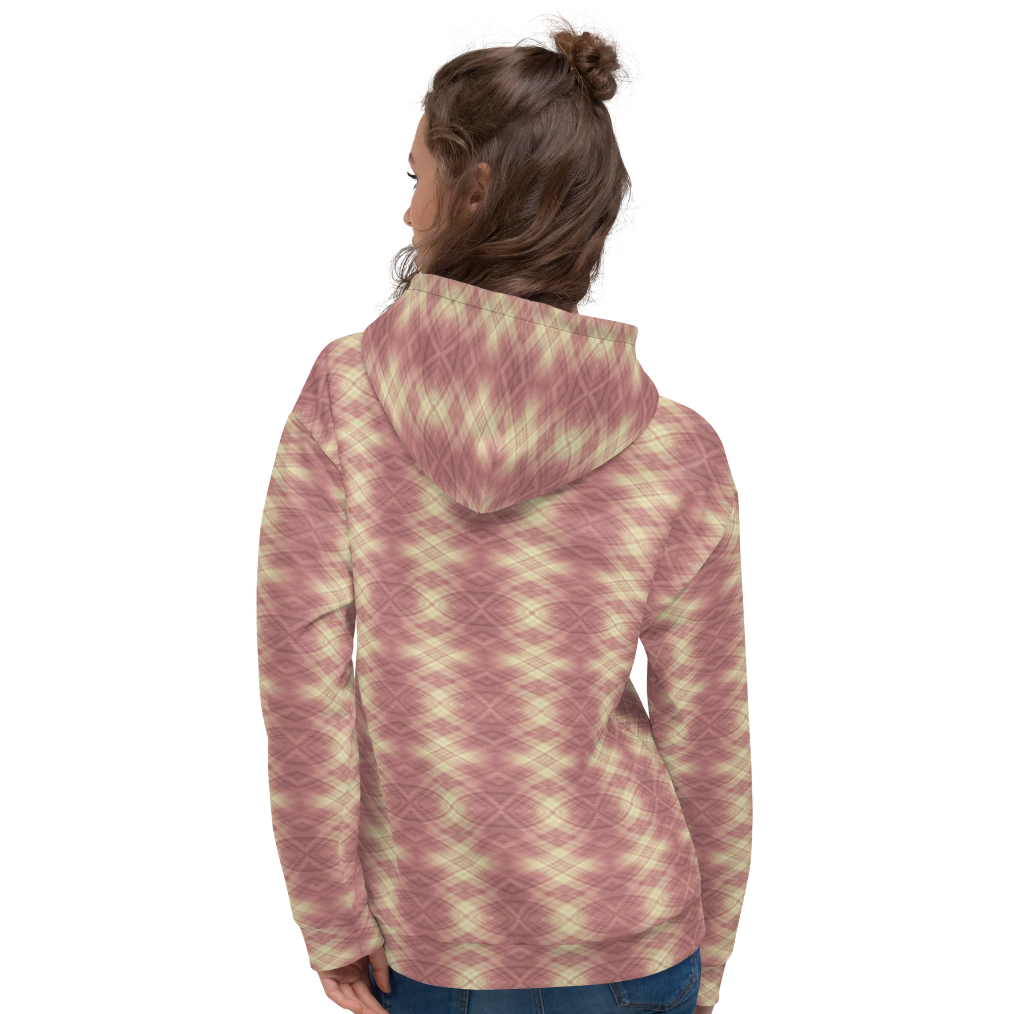 Recursia Argyle Rewired II Women's Hoodie In Pink