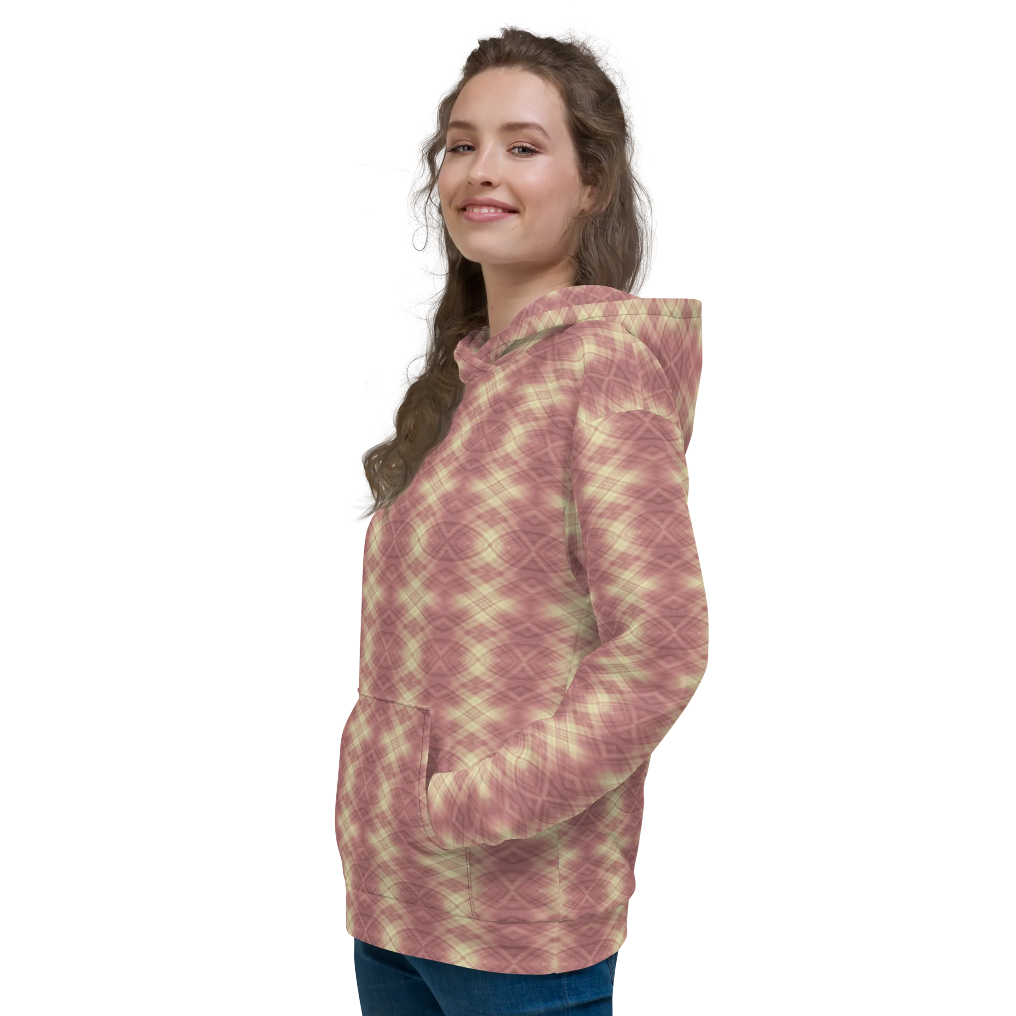 Recursia Argyle Rewired II Women's Hoodie In Pink