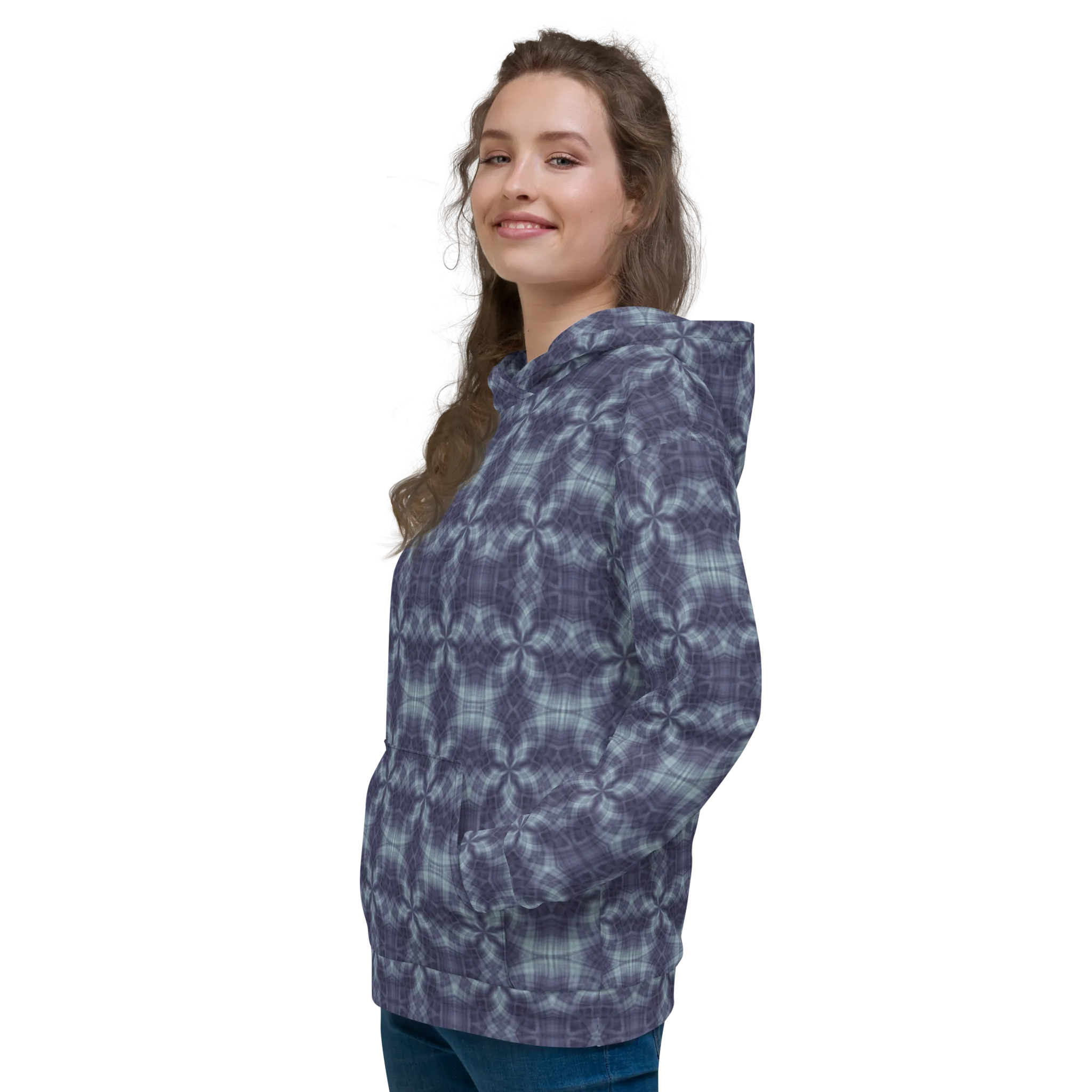 Recursia Argyle Rewired Women's Hoodie In Blue